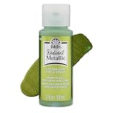 FolkArt Radiant Metallic Multi-Surface Acrylic Craft Paint, Emerald Spark, 2 fl oz