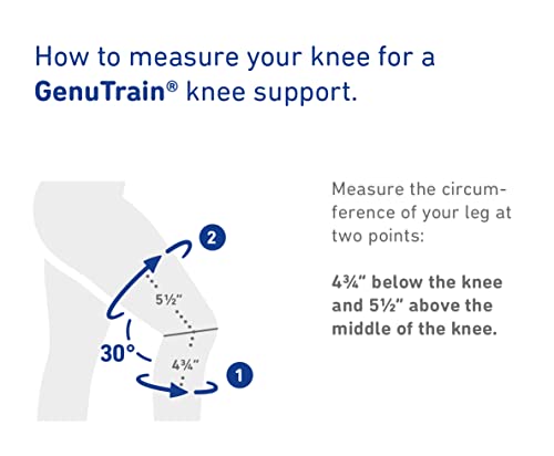 Bauerfeind - Genutrain - Knee Brace - Targeted Support For Pain Relief And Stabilization Of The Knee, Provides Relief Of Weak, Swollen, And Injured Knees- Size 2 - Color Titanium #TOP5