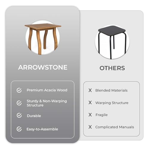 Arrowstone 1508-NT Accent Table, 100% Acacia Wood Farmhouse Side Table, Narrow Nightstand, Wooden Coffee Tables, Small Side Tables For Entryway, Living Room thumb #6