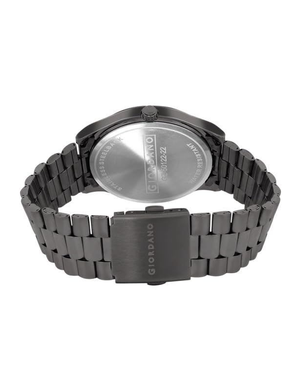 Image of Giordano Analog Watch for Men with Two-Tone Stainless Steel Strap & Textured Dial, Day-Date Display, Elegant Casual Style