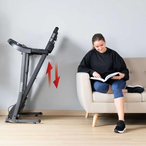 FITFIU Fitness MC-200 - Tapis de Course avec Inclinaison, Pliable, Ultra-Compact et Silencieux, écran LCD avec 12 programmes, Moniteur de fréquence Cardiaque, Utilisation à Domicile/au Bureau – Image 6