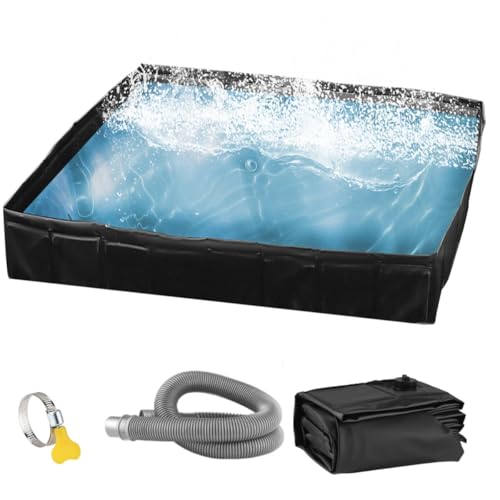 Ducha de Camping TVWVT Portable Shower Pan, bandeja plegable 41" x 41" x 5" con organizador de malla miniatura 1