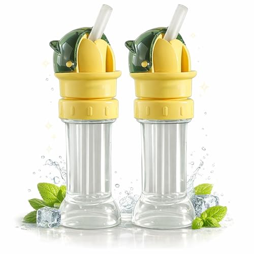 Water Bottle Spout Conversion Cap with Straw, Universal Reusable Silicone Straw Lid, Leak-Proof Adapter for Plastic Bottles & Soda Cans, Portable Easy Clean Drink Accessory (2Pcs Green)