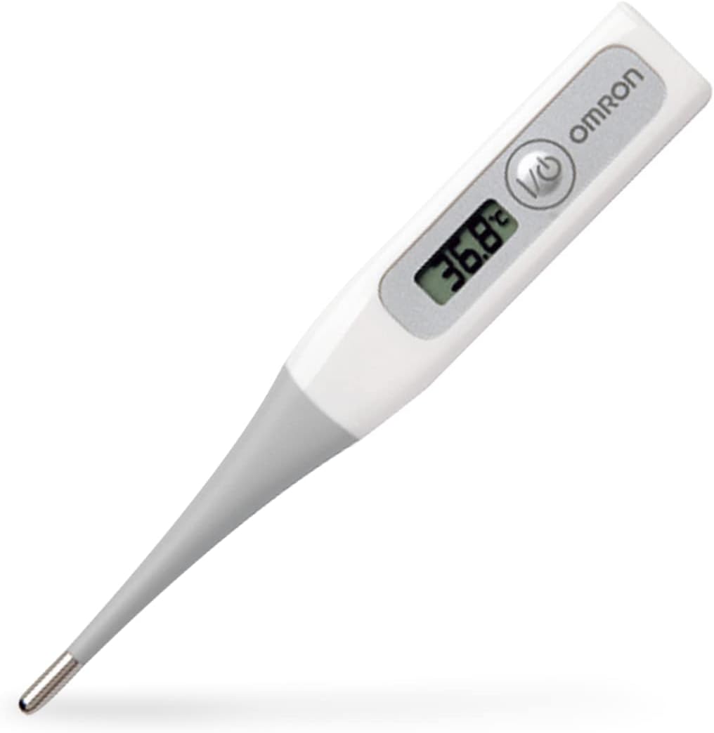 Omron MC 343 Flexible Tip Digital Thermometer With Quick Measurement of Oral, Underarm Temperature in Celsius & Fahrenheit, Water Resistant for Easy Cleaning | Plastic