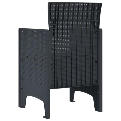 Chaise de jardin anthracite 4 pcs vidaXL fauteuil plastique rectangulaire