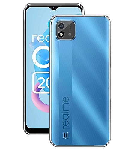 Image of Soft Flexible Silicone Back Cover Compatible with Realme C20, Transparent Case