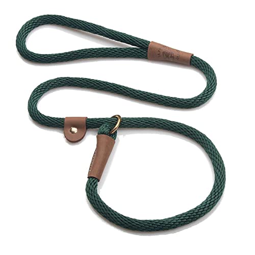 Mendota Pet Slip Leash - Dog Lead and Collar Combo - Made in The USA - Hunter Green 1/2 in x 6 ft - for Large Breeds