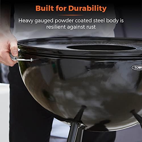 Tower T978512 Sphere Fire Pit and BBQ Grill, Black