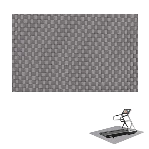 NICENEEDED Alfombra antideslizante para máquina elíptica, 23.62 x 23.62 pulgadas, alfombra ligera de goma bajo escritorio, adecuada para pedal eléctrico de uso sentado, mayor estabilidad y protección de piso miniatura 1