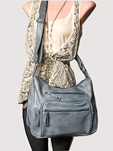 Image of Concealed Carry Hobo Bag Locking Crossbody Bag with Built-in Credit Card Slots