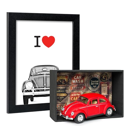 Kit Presente Miniatura Fusca com expositor e quadro