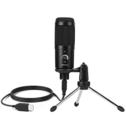 USB Microphone for Computer, Cardioid Condenser Recording Microphone with Metal Tripod Stand for PC Laptop Mac Windows, Plug&Play Mic for Gaming Podcast Streaming Broadcast YouTube