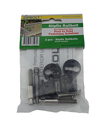 Zipbolt Epoxy Coated For Exterior Use Handrail To Newel Post Connector — 17.150 Slipfix Railbolt With 5Mm Hex, Durable, Easy Installation For Residential & Commercial Use — 1 Double Pack #TOP7