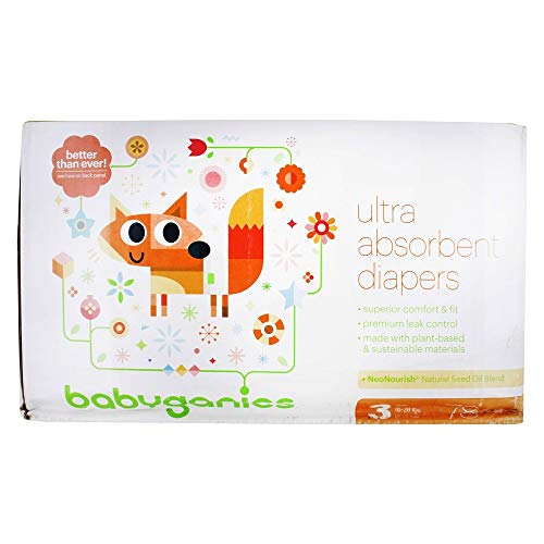 BabyGanics - Etapa de pañales ultra absorbentes 3 (16-28 lbs) - 78 Pañales
