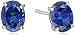 Sterling Silver Created Blue Sapphire Stud Earrings