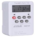 JOYELEC Timer LCD Digitale Programmabile，30A，6600W，AC220V,Gruppo 16 set di interruttori di temporizzazione，Funzione di conto alla rovescia，Interruttore Orario Digitale Giornaliero，Installazione guida