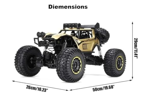 Image of 1:8 Scale RC Rock Crawler 4WD Remote Control Monster Truck for Adults - Heavy Duty Metal Off Road RC Car with High Torque Motor, All Terrain Tires, Matte Black