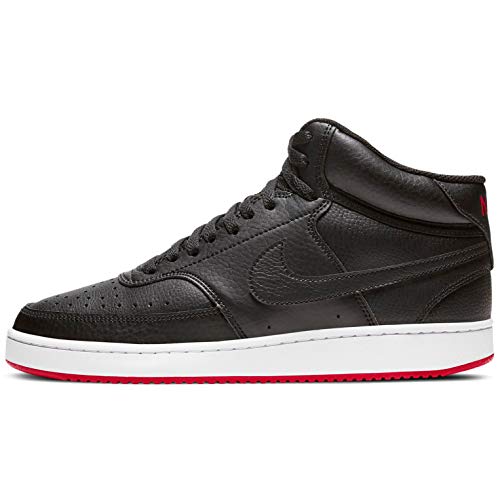 Nike Men's Court Vision Mid Sneaker, Black-black/Black, 11 UK