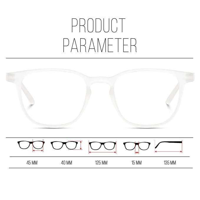 Image of Zero Power Computer Glasses - Blue Light Blocking, UV Protection, Lightweight Medium Specs for Digital Screen Safety, Stylish Everyday Wear, Eye Comfort for All-Day Use.