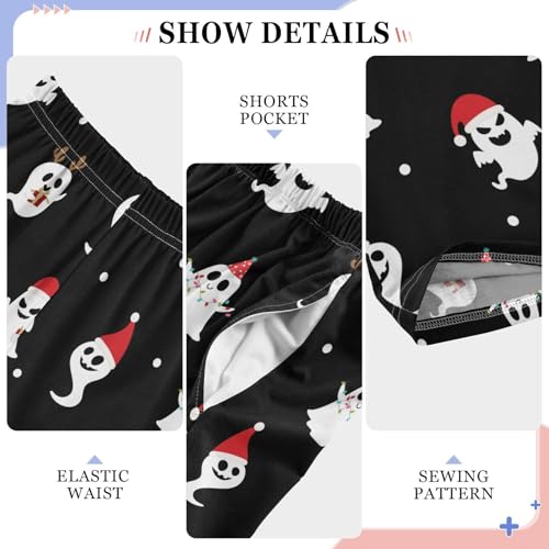 CaTaKu Boys Christmas Cute Ghost Pants for Boys Girls Wide Leg Sweatpants Kids Long Bottoms with Pockets Size 6-14Y4