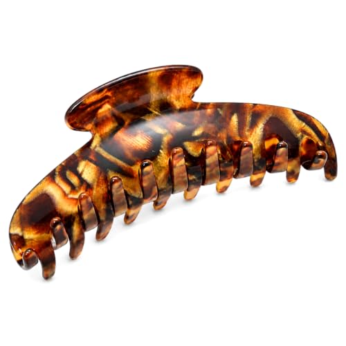French Amie Contour Amber 4.75" Large Hair Claw Clip for Thick Curly Hair
