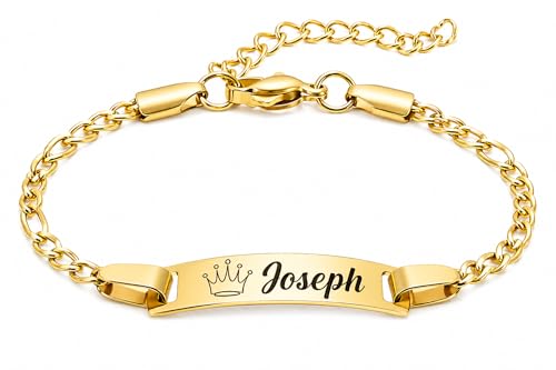 14k Gold-Filled Baby Bracelet Personalized, Child ID Bracelet, Custom Name Baby Boy Girl Bracelet, Medical Id Bracelet, Baptism Gift