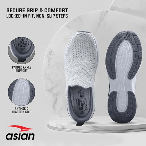 Image of ASIAN Wonderwalk Pro-16 Men's Walking Shoes with Ultra-Soft Cushioning | Slip- On Shoes with Lightweight Design | Ideal for Daily Walking, Gym & Travel