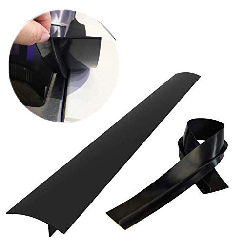 (3 Pack) Quality Silicone Stove Counter Gap Covers â€” 25" long Black Gap Filler, Stove Guard Do Not Move, To Prevents from Food & Grime To Go in Between Counters, Stovetops, Washer. (Black)