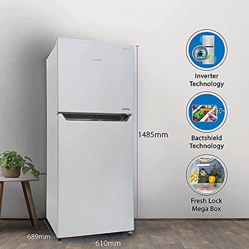 Image of Lloyd 276 L 2 Star Inverter Frost Free Double Door Refrigerator (GLFF282AHGT1PB, Hairline Grey)