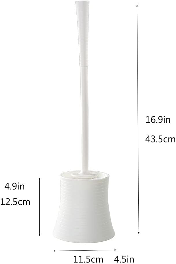 Toilet Brush Holder Long-Handled Toilet Brush with Base Soft Bristled Toilet Brush to Clean No Dead Ends Toilet Brush Household Bathroom Cleaning Tool Set Toilet Brush Holders