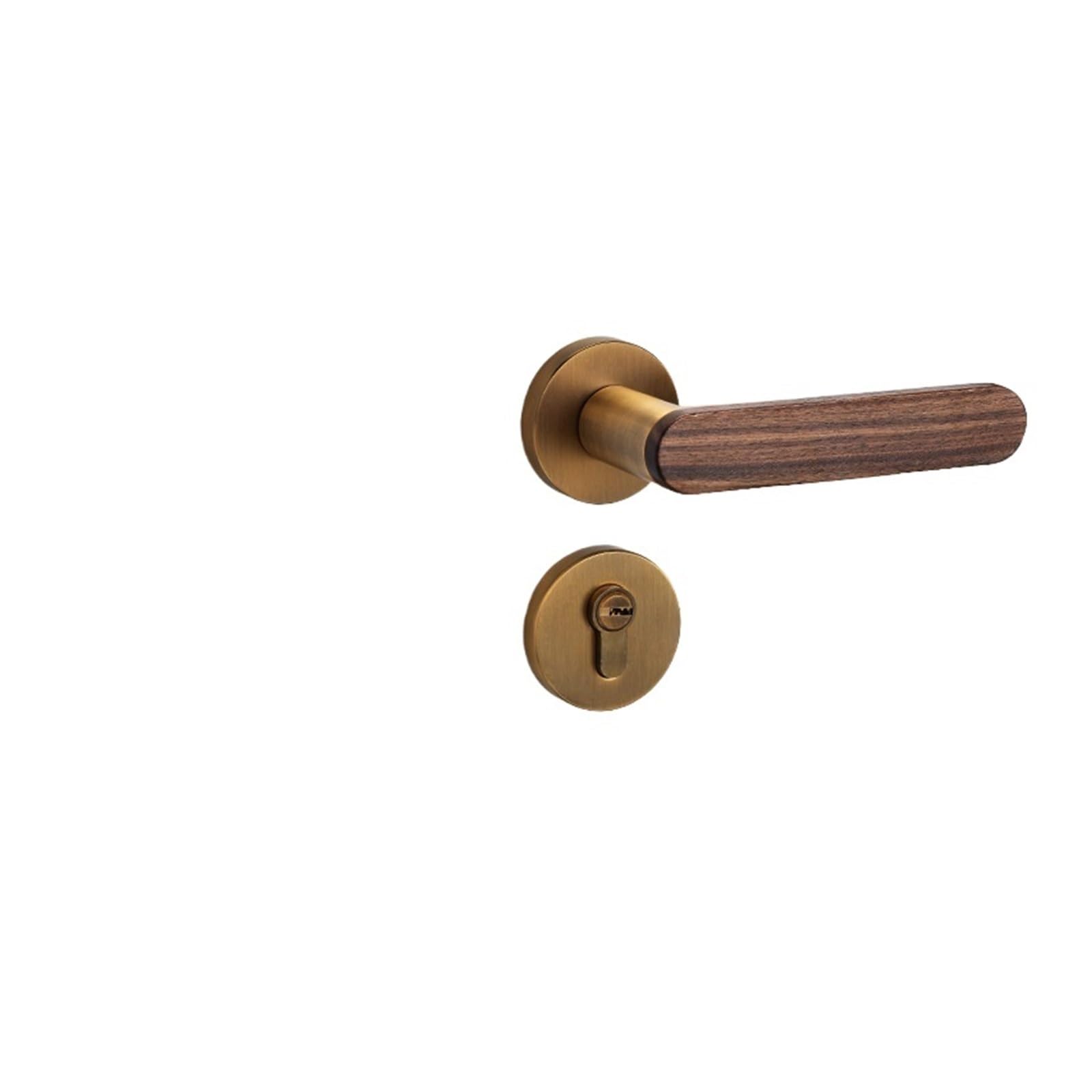 Poignée de porte chinoise en bronze et bois massif de maison