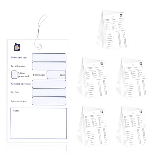 XTDMJ 50 placas de cambio de aceite para cambio de aceite, 6 x 10 cm, para cambio de aceite, 6 x 10 cm