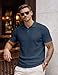 JMIERR Mens Casual Polo Shirt Summer Short Sleeve Vacation Button Beach Knit Golf T Shirts, XL, Blue
