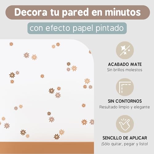 Decorative Wall Stickers, Brown, 6 láminas (192 margaritas adhesivas) - Image 2
