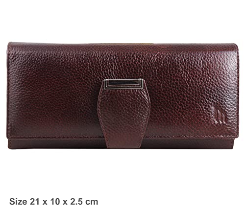 Mtuggar-Women-Clutch-Wallet-Genuine-Leather-Brown-2805-BRN
