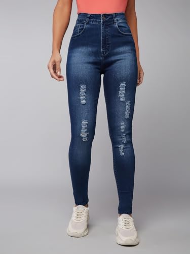 Image of Dolce Crudo Distressed High Rise Skinny Jeans for Women