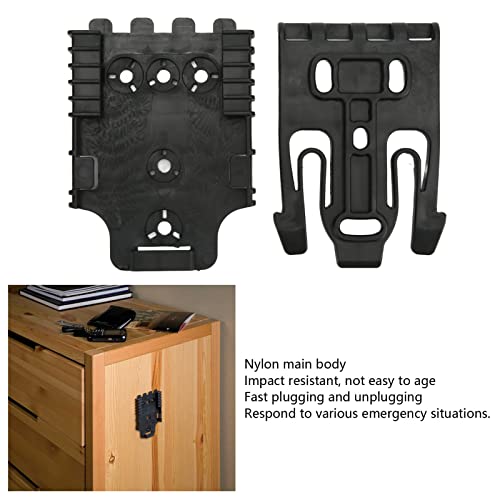 Quick Release System Kit, Accessory Locking Buckle And Receiver Plate Black Nylon For On Duty Belt Girdle, Vest And Leg Bag (11X8Cm) #TOP3