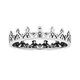 AeraVida Astonished Royal Crown .925 Sterling Silver Band Ring | Statement Fashion, Promise Ring, Couple Unisex Ring | Jewelry Gift | Size 9