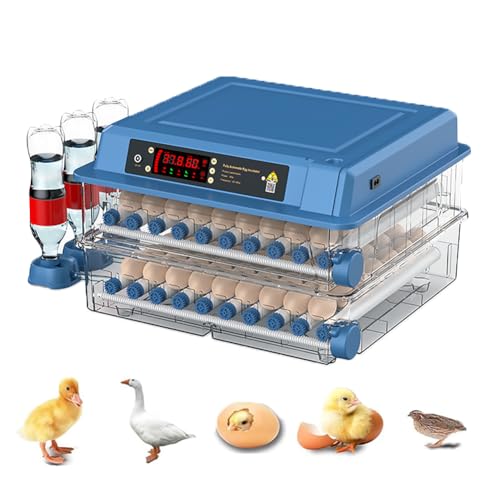 DOMINFLY Eggs Incubator 128 Poultry Egg Hatchery Brooder Automatic Egg Turner with Temperature/Humidity Control & Digital Touch Screen for Hatching Parrot Birds Chickens Ducks Quails