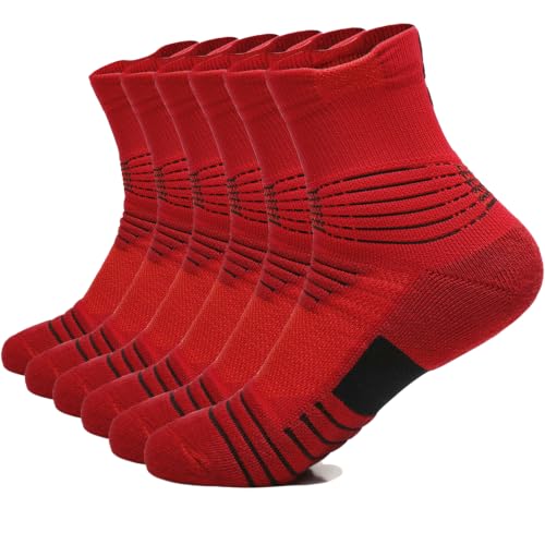 Image of 3 Pack Compression Basketball Socks Performance Cushioned Athletic Crew Sports Running Cycling Sock