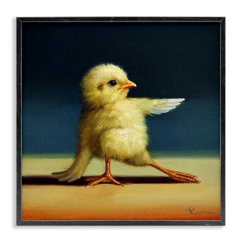 Funny Yoga Chicks Animal Comic, 12 x 12 Inch Framed Giclée Print