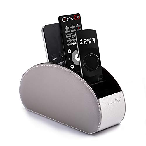 リモコンラック PUレザー リモコン収納 テーブル 5格仕切り リモコンスタンド おしゃれ 防水 多機能収納ボックス 文房具 卓上小物