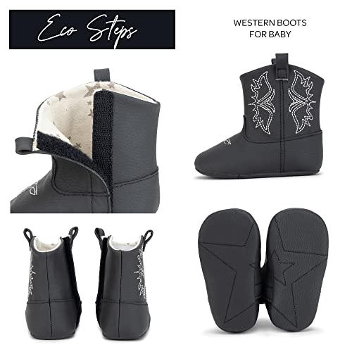 JuJuBe Eco Steps Baby Booties, Western Cowgirl or Cowboy Boots for Babies & Infants, Baby Boy or Baby Girl Shoe, Machine Washable Vegan Leather Baby Shoe2