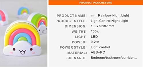 Amezin ITYD-JS-1214-127 Rainbow Night Light,0.5W Plug In Night Light For Kids, Led Dusk To Dawn Sensor Cute Nursery Gift Nightlight For Baby Children Girl Boy Toddler thumb #6