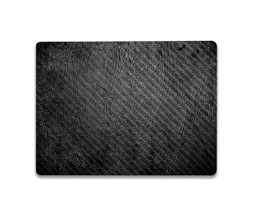 Image of MightySkins Carbon Fiber Skin Compatible with Microsoft Surface Laptop Go 3 (2023) Full Wrap Kit - Black Leather | Protective, Durable Textured Carbon Fiber Finish | Made in The USA