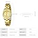 Watches for Women, Fashion Small Gold Analog Quartz Waterproof Stainless Steel Ladies Wrist Watches, with Date Dainty Diamond Luxury Dress Women Watch 9105 Gold