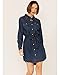 Wrangler Women's Long Sleeve Western Snap Dress, Dark Denim, X-Large