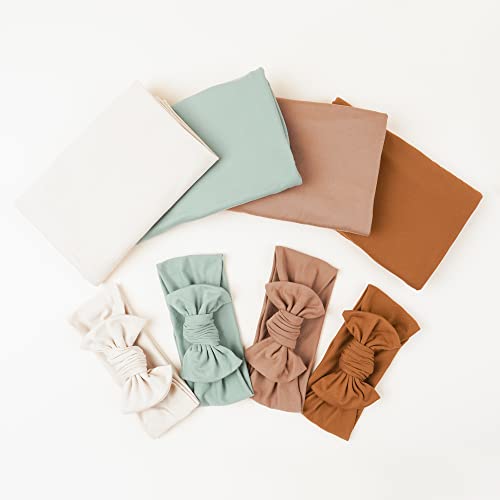 Konssy Baby Girl Newborn Receiving Blanket With Matching Headband And Beanie Set Baby Swaddle Nursery Swaddle Wrap(Pastel Brown) #TOP5