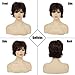 Sallcks Short Layered Wig for Women Brown Natural Fluffy Synthetic Hair Replacement Wig for Daily Party Halloween