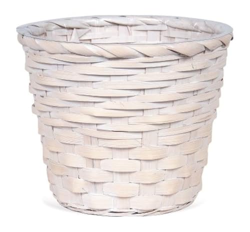 212 Main White Washed Wicker 1 Planter